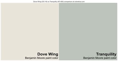 Benjamin Moore Dove Wing Vs Tranquility Color Side By Side
