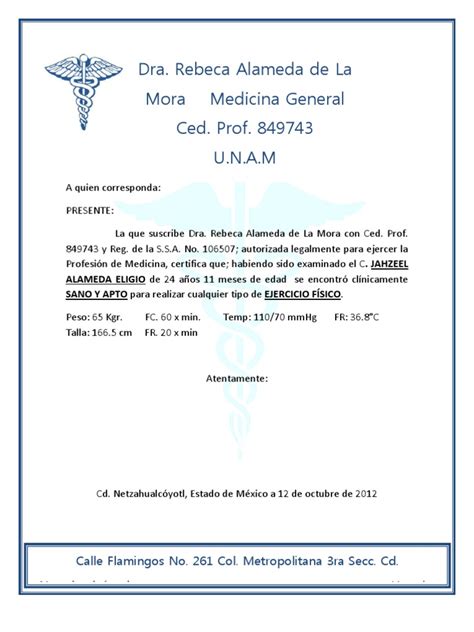 Certificado Médico