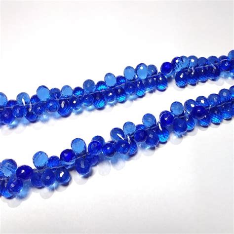 High Quality Blue Sapphire Quartz Faceted Drop Briolettes Etsy