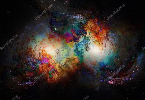 Nebula Cosmic Space And Stars Blue Cosmic Abstract Background