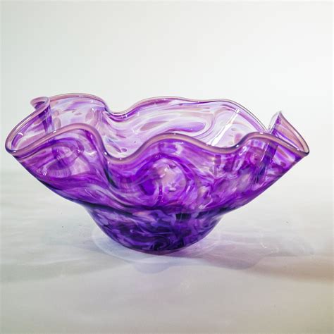 Large Blown Glass Bowl Purple Etsy