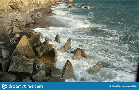 Beautiful Seascape Rocks And Sea Blue Turquoise Water