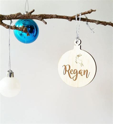 Personalized Name Bauble In Plywood Christmas Decorations Christmas