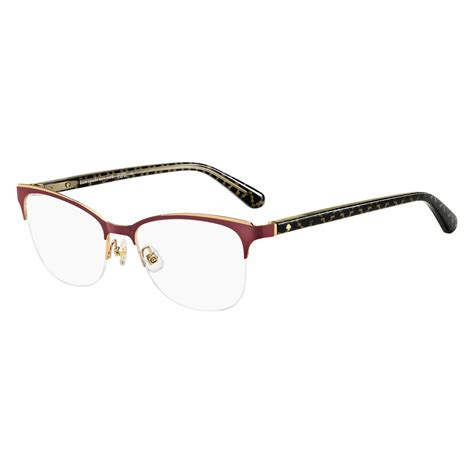 Kate Spade Semi Rimless Rectangular Red Eyeglasses
