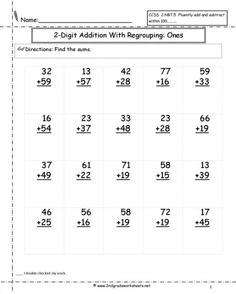 Free Addition With Regrouping Worksheets