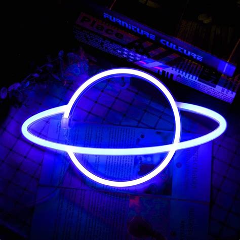 Haavpoois Planet Neon Signs Led Enseigne Murale Au Néon Suspendus Neon