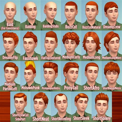 Mod The Sims Ginger All The Hairs Male Edition