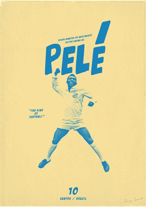 Zoran Lucic Pele Vintage Football Art Poster Sports Graphic Design