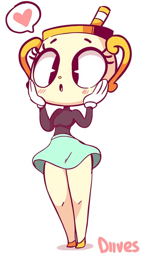Diives Ms Chalice Cuphead Game Animated Animated Gif Girl Blush Breasts Closed Eyes