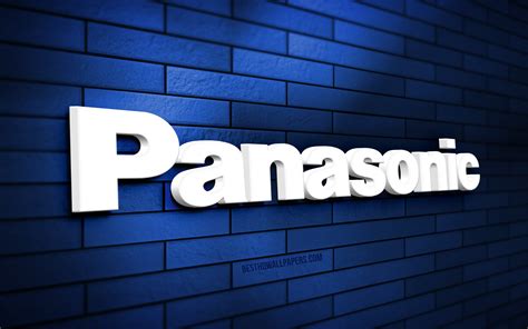 Download Imagens Panasonic 3d Logo 4k Azul Brickwall Criativo