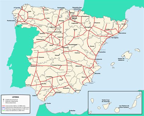 Railway Map Of Spain Secretmuseum