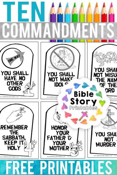 Free Ten Commandment Bible Printables For K 5 Students Learn Their Ten