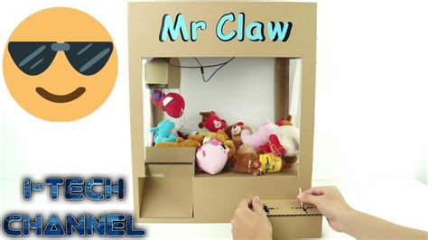How To Make Claw Machine From Cardboard Youtube