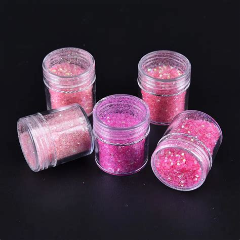 1 Box 10ml Pink Rose Shining Nail Glitter Powder Laser Super Fine