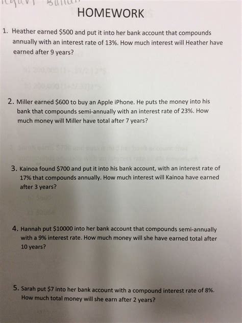 Simple And Compound Interest Practice Worksheet Answer Key Together