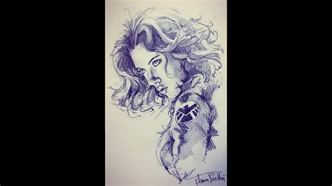 Art Drawing Avengers Scarlett Johansson Black Widow