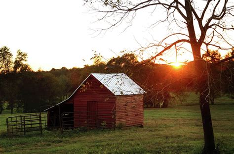 Red Barn At Sunset Photograph By Stamp City Fine Art America