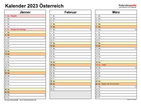 Kalender 2023 Österreich Zum Ausdrucken Als Pdf
