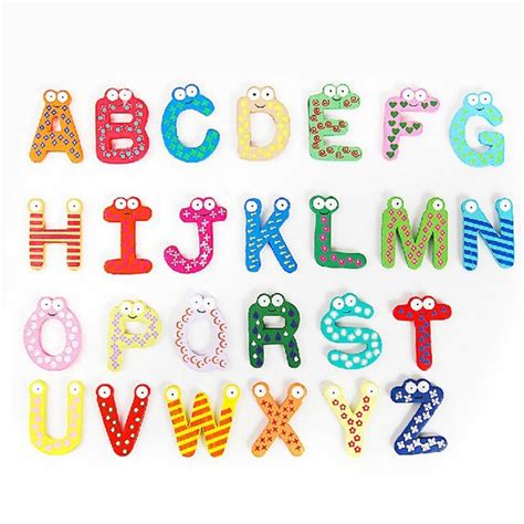 26 Letters Wooden Cartoon Kawaii Alphabet Abc Z Letters Magnet Wooden