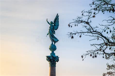 Ivar Huitfeldt Pillar Angel Statue Kopenhagen Stock Afbeelding