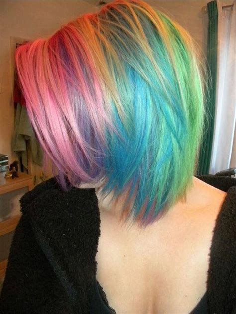 So, if you're looking to try a dark hair color on your short hair, the below styles are to help you get the look you want. Colorful short hair | Short rainbow hair, Rainbow hair ...