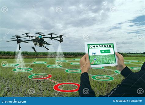 Iot Smart Agriculture Industry 40 Concept Drone In Precision Farm Use