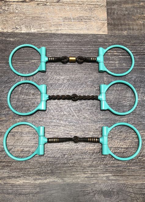 Add an apple pay button to your cart and checkout pages to allow your customers to complete purchases in a single step. Turquoise Powder Coated Sweet Iron Dee Snaffle Bits w ...