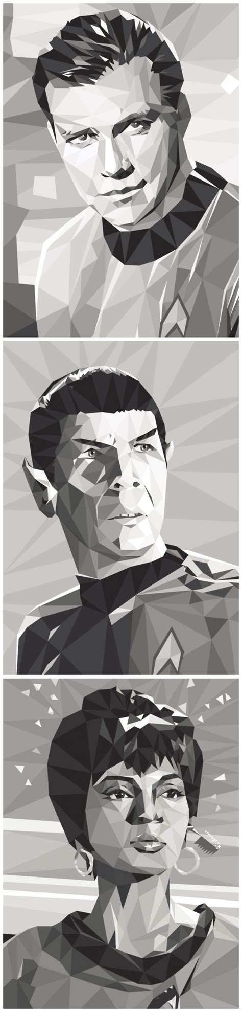 Kirk Spock Uhura By Cat Lines Star Trek Artwork Star Trek Art