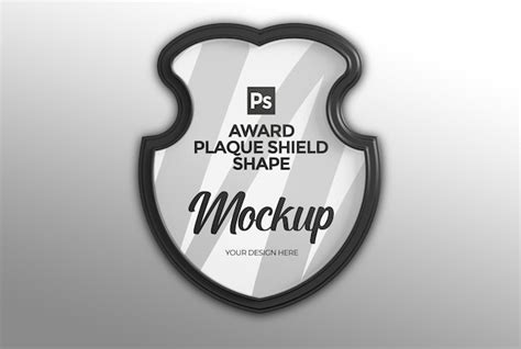 Premium Psd Award Plaque Shield Shape Mockup