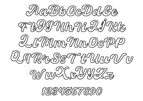 Retro Outline Script Handwritten Cursive Font Alphabet Letters - Etsy
