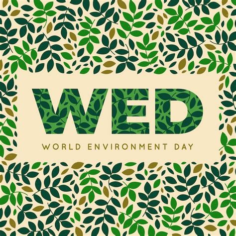 Día mundial del medio ambiente con hojas Vector Gratis