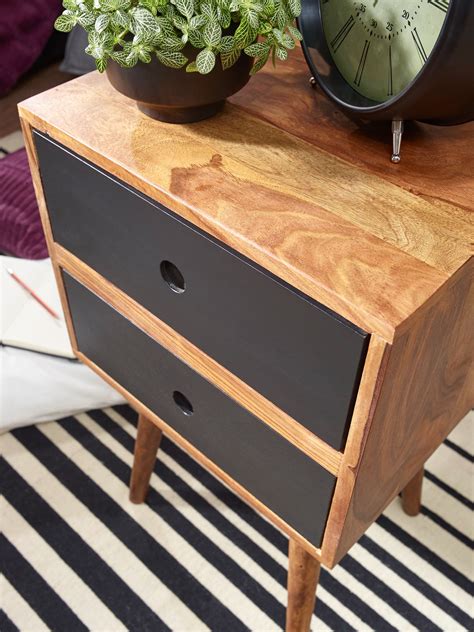 Unsere zusammenstellung besteht aus einem schwebetürenschrank, einem bett und zwei nachtkommoden. Retro Nachtkonsole Nachtschrank Holz Nachtkästchen ...