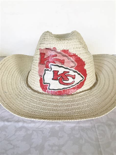 Kansas City Chiefs Straw Hat Kansas City Chiefs Cowboy Hat | Etsy | Cowboy hats, Straw cowboy ...