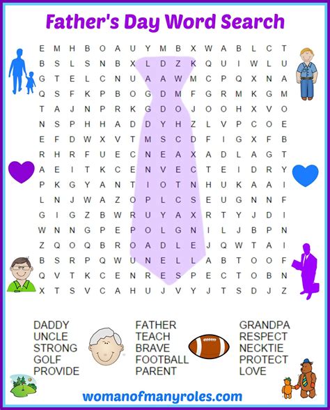 Printable Fathers Day Word Search Word Search Printable
