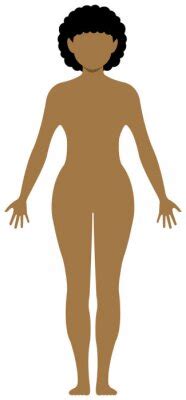 Plakat Naked Woman Nude Body Silhouette Outline Shape Vector