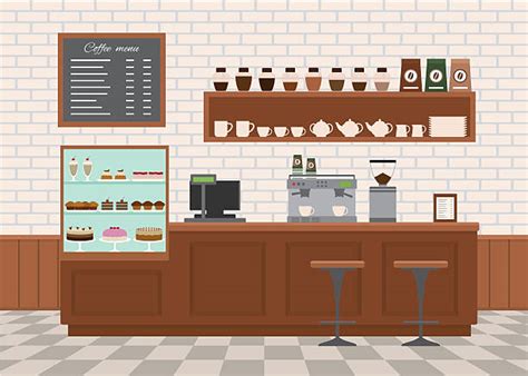 Best Cafe Interior Illustrations Royalty Free Vector Graphics And Clip