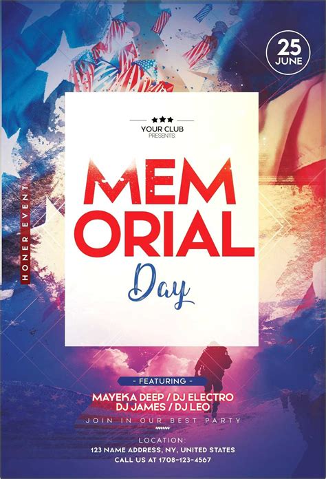 Memorial Day Psd Flyer Template 10 Free Download - Resume Gallery