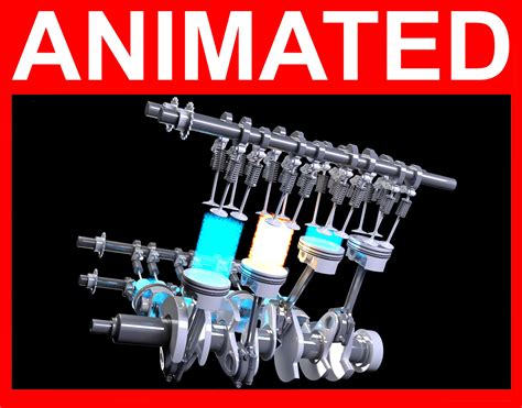 V8 Engine Ignition Animation 3d Model Cgtrader