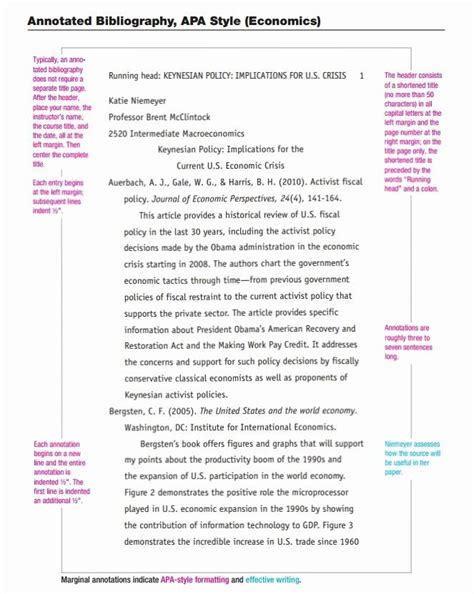 Apa Style Annotated Bibliography Format