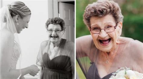 the 89 year old grandmother of the bride who was picked as her bridesmaid was the life of the