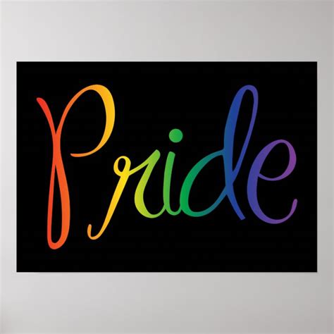 Gay Pride Rainbow Text Poster Uk