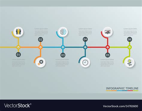 Timeline Graph With Business Icons Royalty Free Vector Image