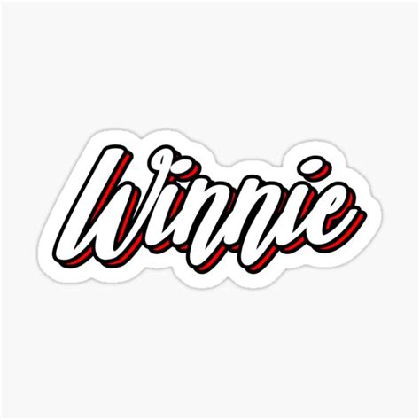 Winnie First Name Hand Lettered Design Sticker For Sale By Sulies