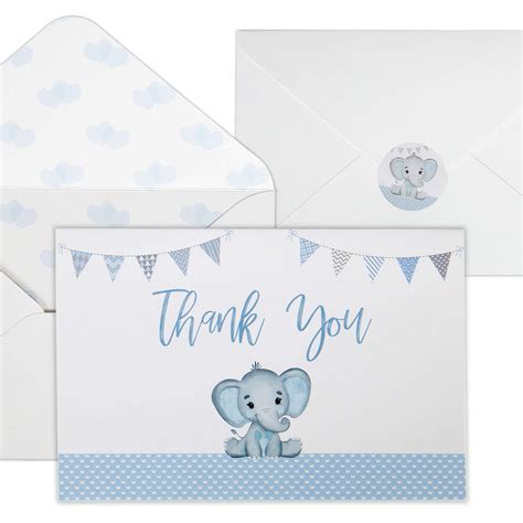 Buy Vns Creations 50 Baby Shower Thank You Cards Boy Baby Shower