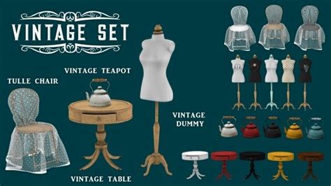 Vintage Set P By Leo Sims For The Sims 4 Spring4sims Sims 4 Sims