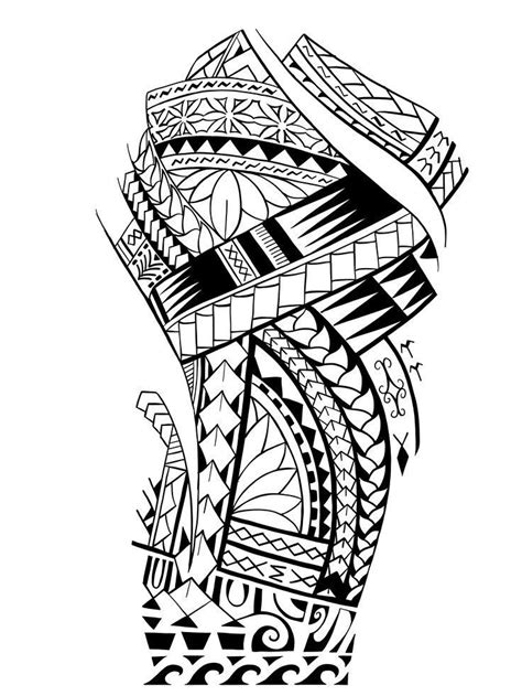 Polynesian Tattoo Sleeve Pattern Vector Samoan Sketch Forearm Foot