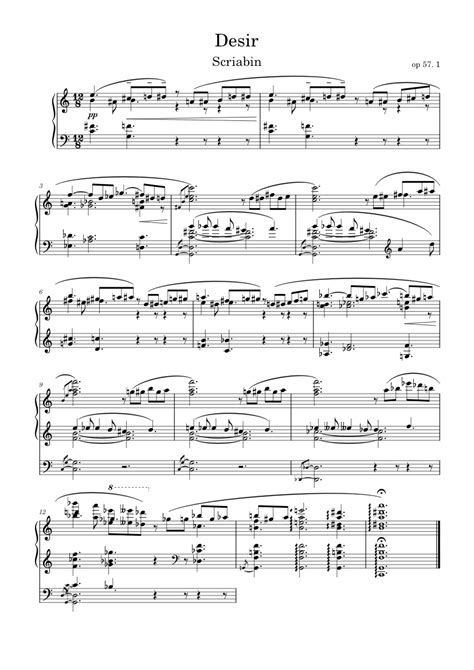 Desir Scriabin Sheet Music For Piano Solo