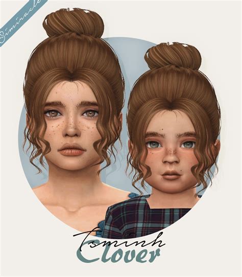 Simiracle Tsminh`s Clover Hair Retextured Sims 4 Hairs Sims Hair
