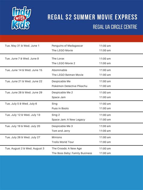 $2 Summer Movies | Indianapolis, Carmel, Noblesville, Greenwood, Avon