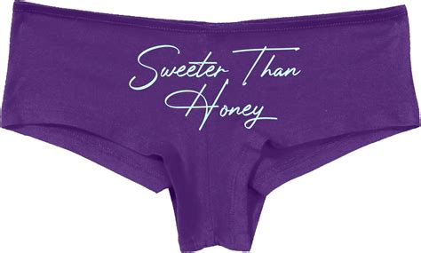 Knaughty Knickers Sweeter Than Honey Cute Oral Flirty Slutty Purple Panties At Amazon Womens
